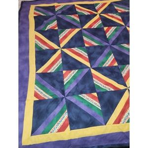 Handmade Summer Cottage Farmhouse Patchwork QUILT Wall Hanging 62"x62"